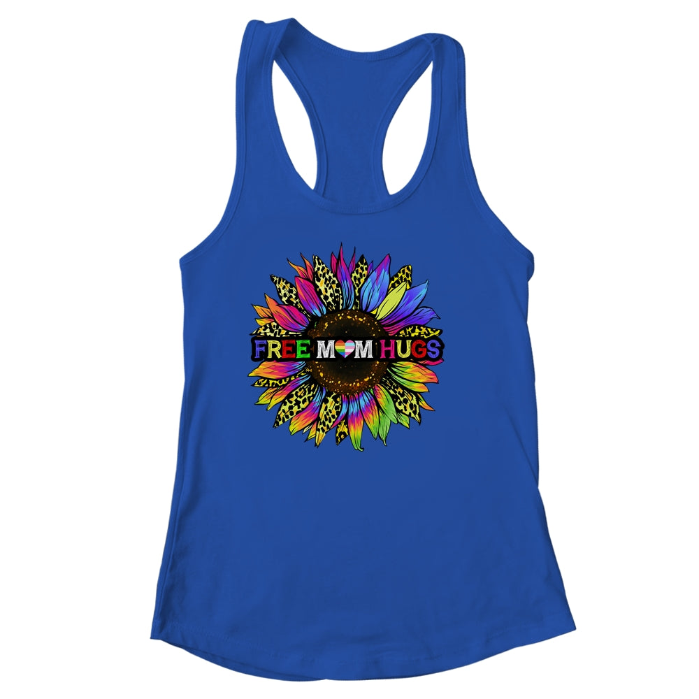 Gay Pride Free Mom Hugs Sunflower Leopard Rainbow LGBT Shirt & Tank Top | siriusteestore