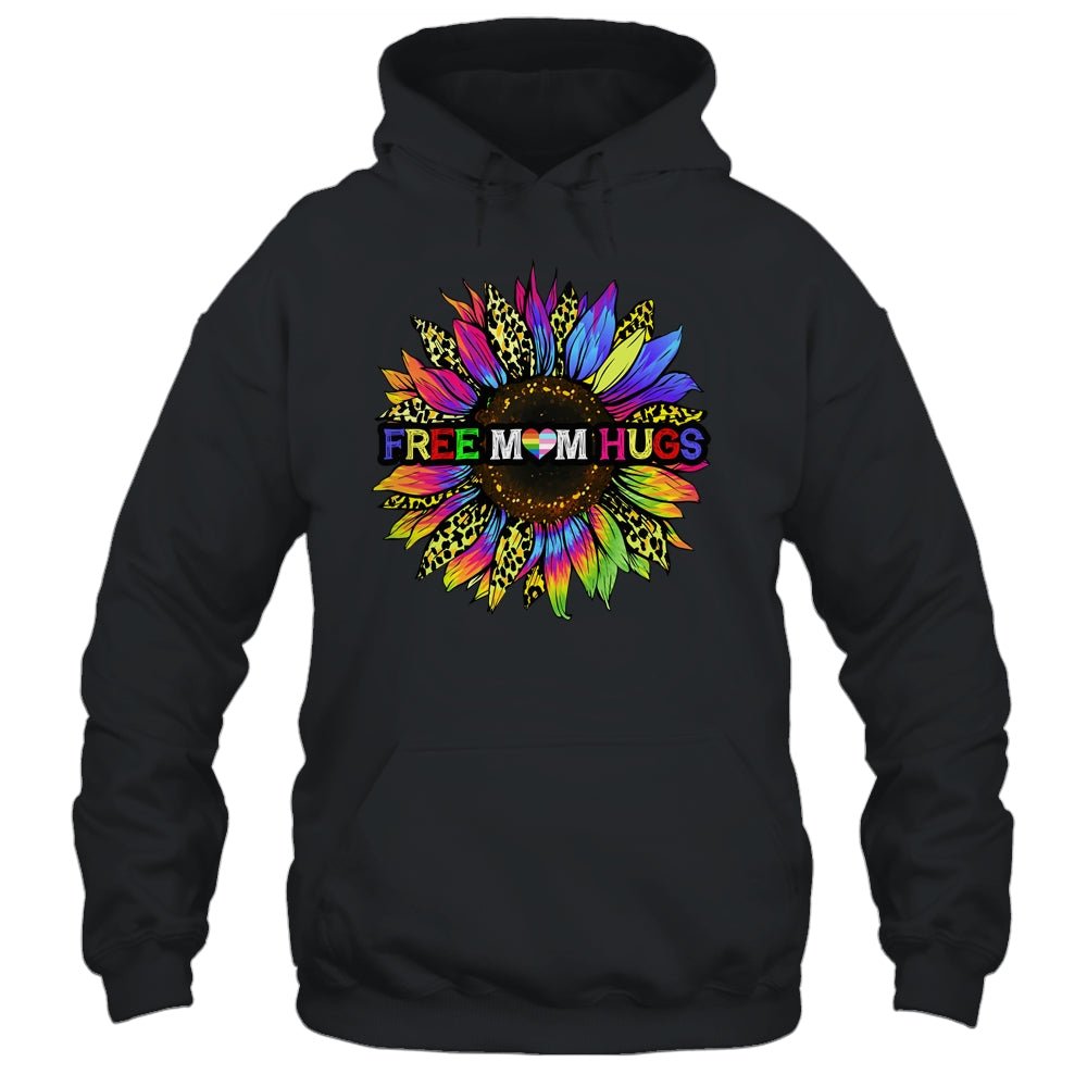 Gay Pride Free Mom Hugs Sunflower Leopard Rainbow LGBT Shirt & Tank Top | siriusteestore