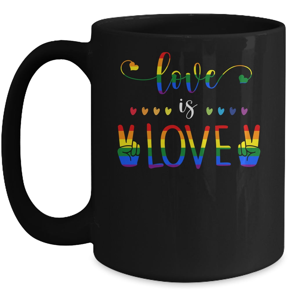 Gay Pride Rainbow Love Is Love LGBTQ Mug | siriusteestore