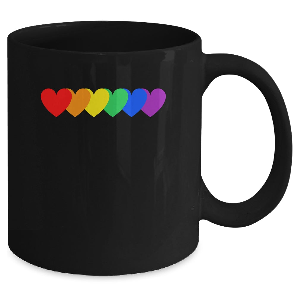 Gay Rainbow Pride Heart Flag LGBTQ Equality Matching Mug | siriusteestore