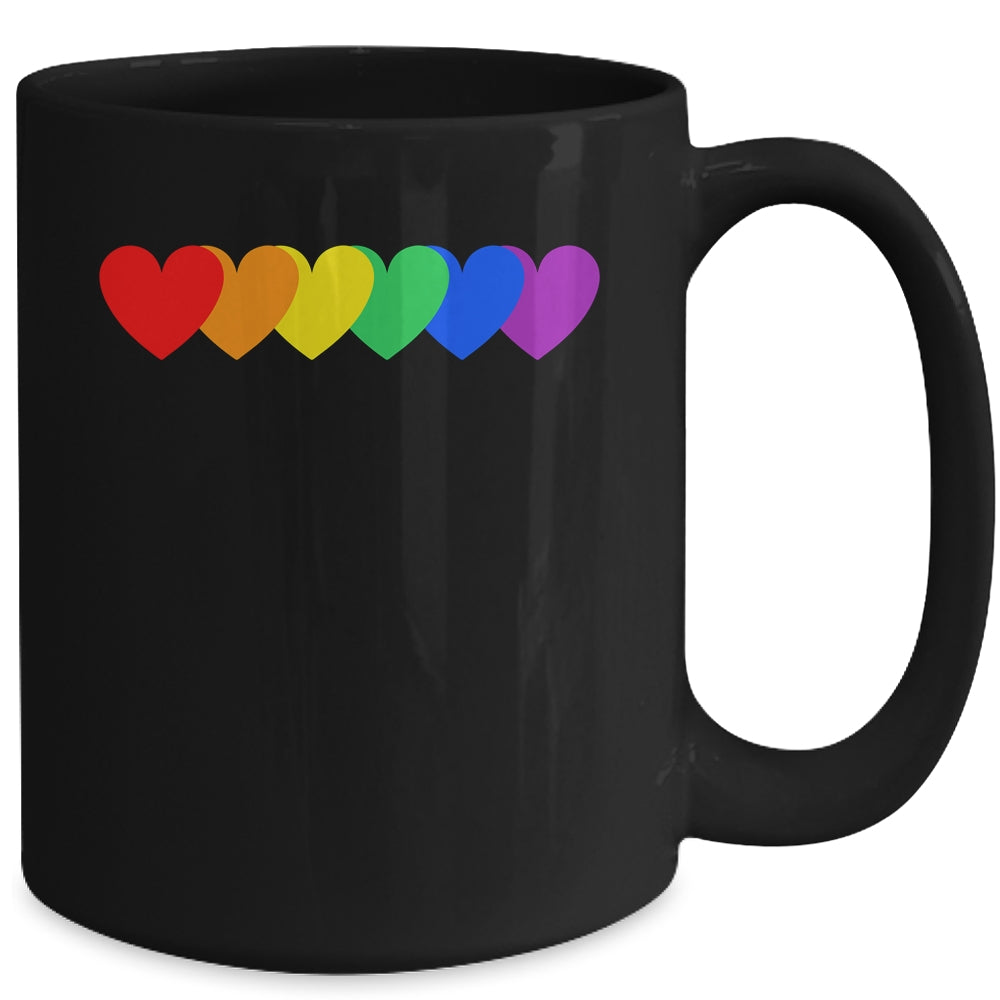 Gay Rainbow Pride Heart Flag LGBTQ Equality Matching Mug | siriusteestore