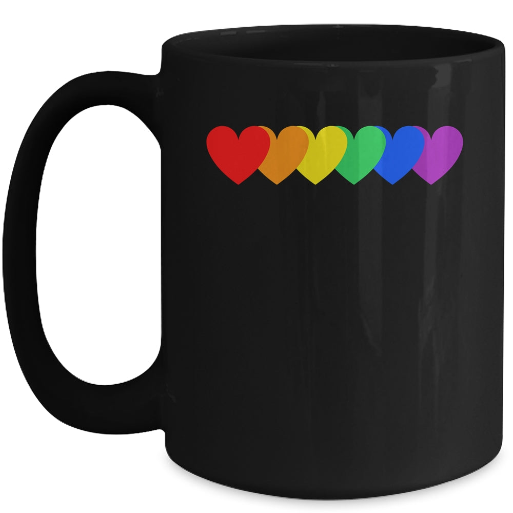 Gay Rainbow Pride Heart Flag LGBTQ Equality Matching Mug | siriusteestore