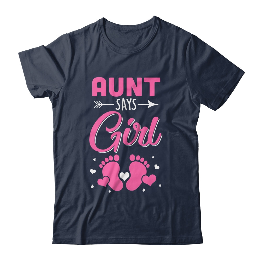 Gender Reveal For Aunt Says Girl Matching Family Set Party Shirt & Hoodie | siriusteestore