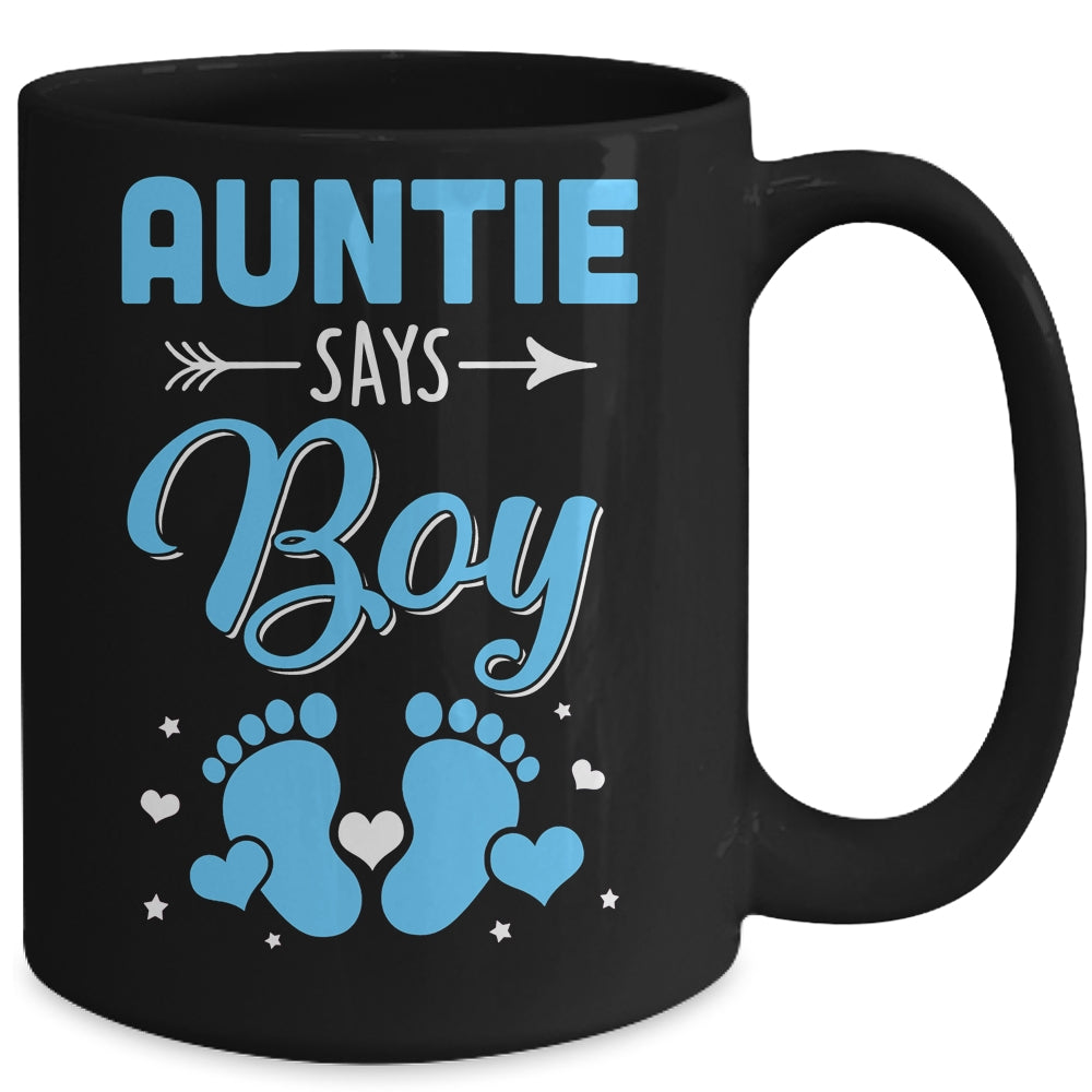 Gender Reveal For Auntie Says Boy Matching Family Set Party Mug | siriusteestore