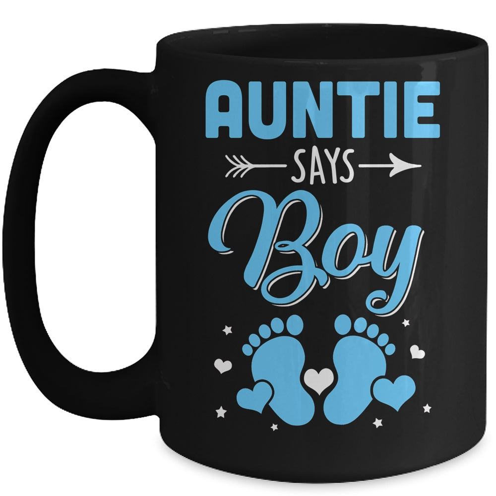 Gender Reveal For Auntie Says Boy Matching Family Set Party Mug | siriusteestore