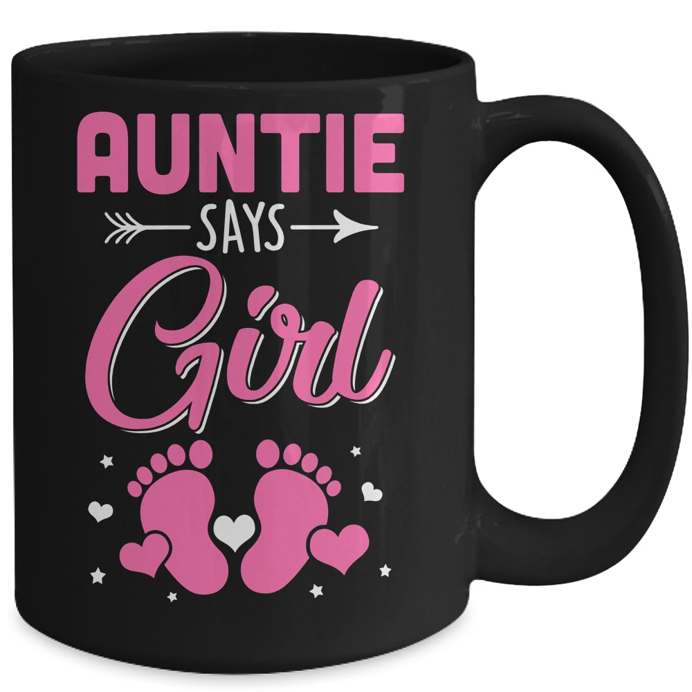 Gender Reveal For Auntie Says Girl Matching Family Set Party Mug | siriusteestore