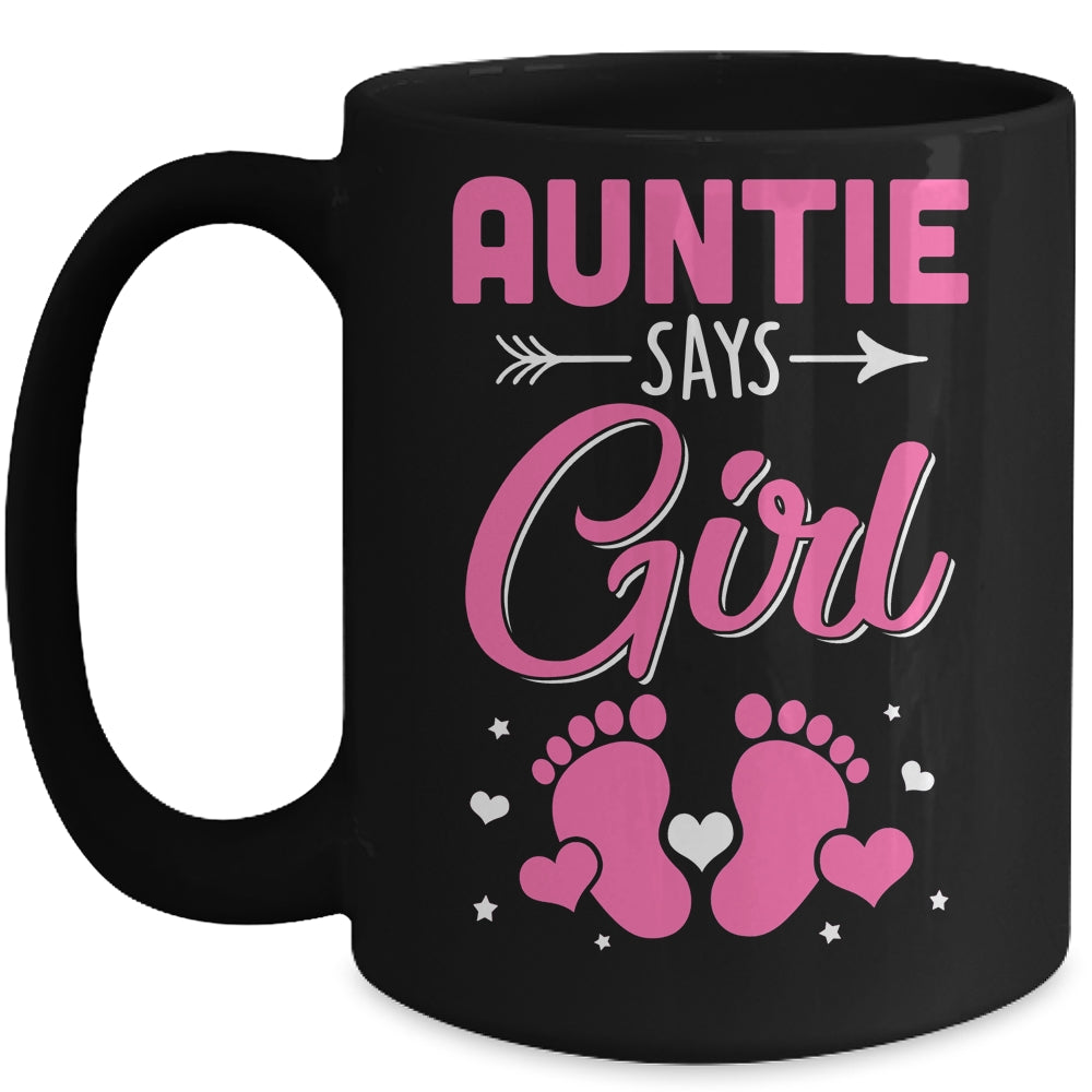 Gender Reveal For Auntie Says Girl Matching Family Set Party Mug | siriusteestore