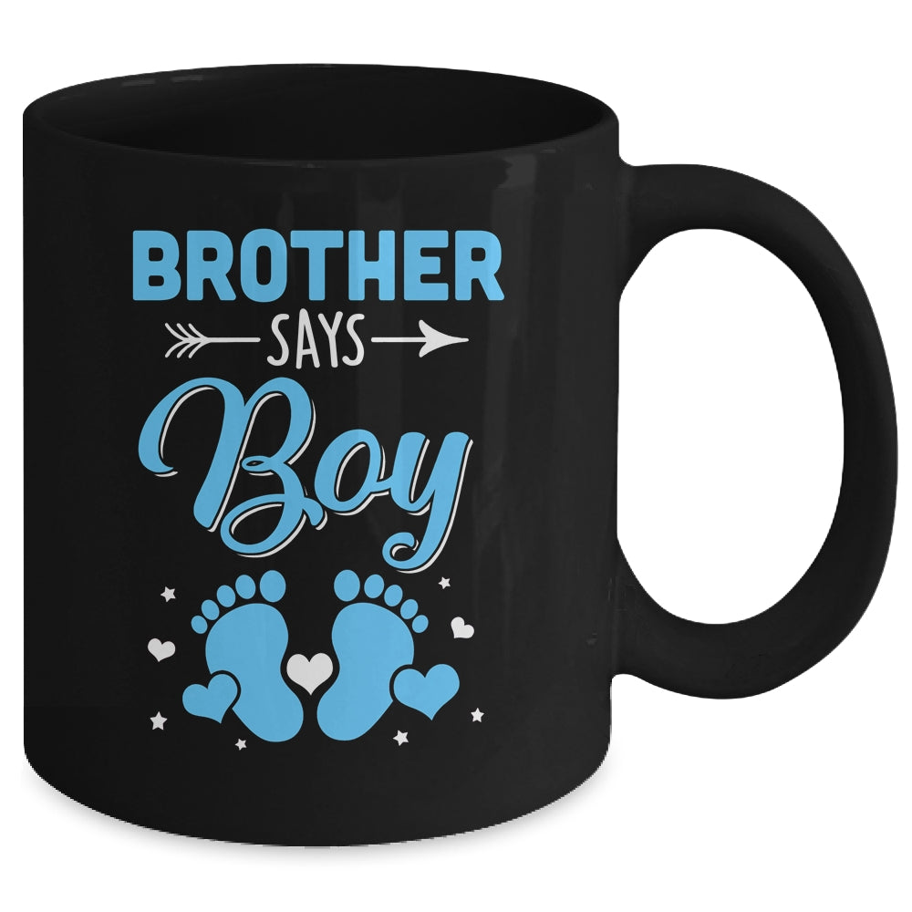 Gender Reveal For Brother Says Boy Matching Family Set Party Mug | siriusteestore