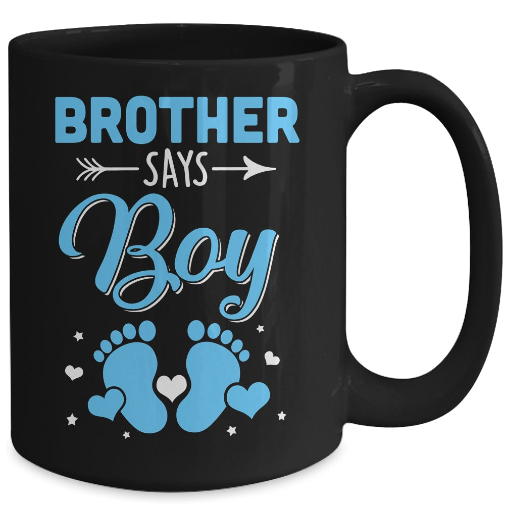 Gender Reveal For Brother Says Boy Matching Family Set Party Mug | siriusteestore