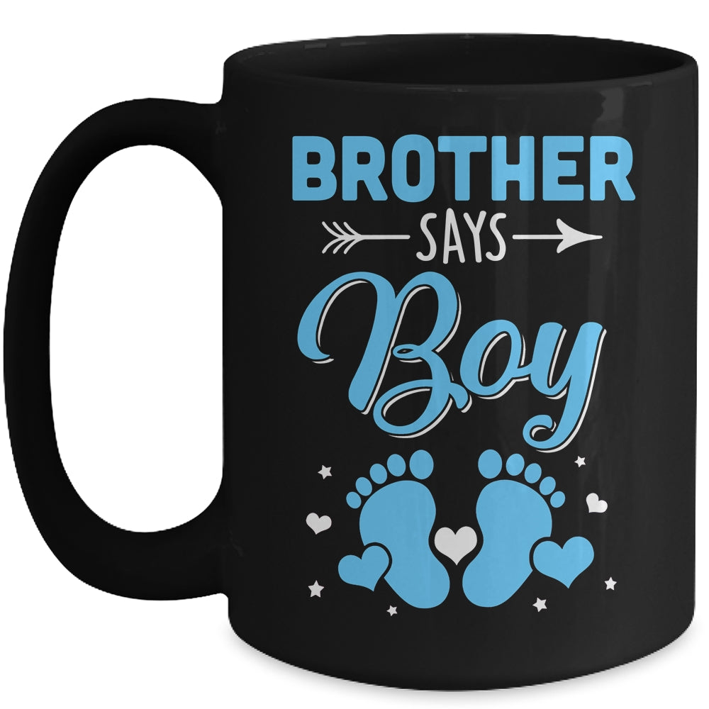 Gender Reveal For Brother Says Boy Matching Family Set Party Mug | siriusteestore