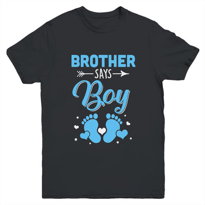 Gender Reveal For Brother Says Boy Matching Family Set Party Youth Shirt | siriusteestore