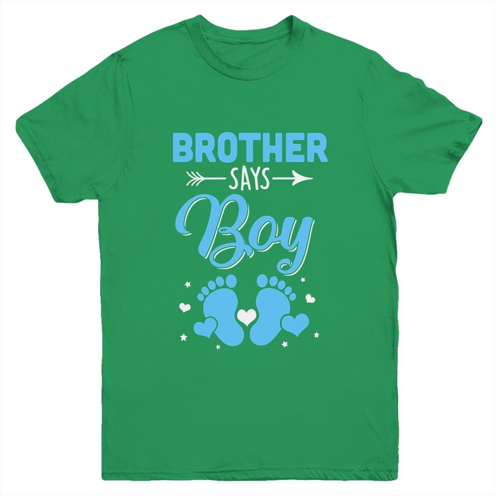 Gender Reveal For Brother Says Boy Matching Family Set Party Youth Shirt | siriusteestore