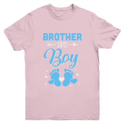 Gender Reveal For Brother Says Boy Matching Family Set Party Youth Shirt | siriusteestore