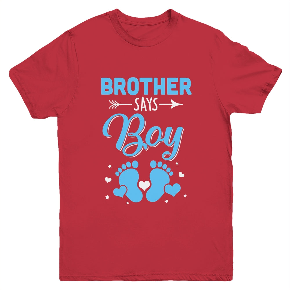 Gender Reveal For Brother Says Boy Matching Family Set Party Youth Shirt | siriusteestore