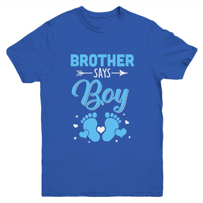 Gender Reveal For Brother Says Boy Matching Family Set Party Youth Shirt | siriusteestore