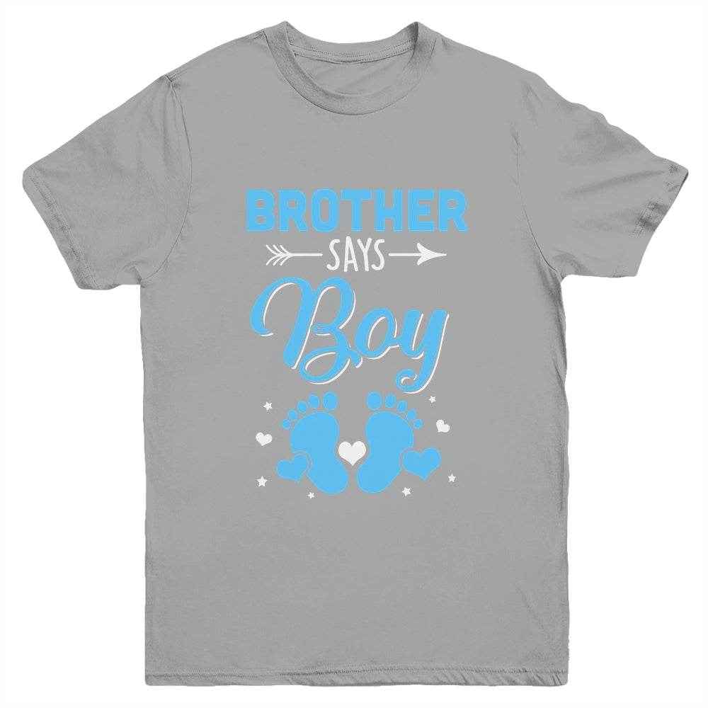 Gender Reveal For Brother Says Boy Matching Family Set Party Youth Shirt | siriusteestore