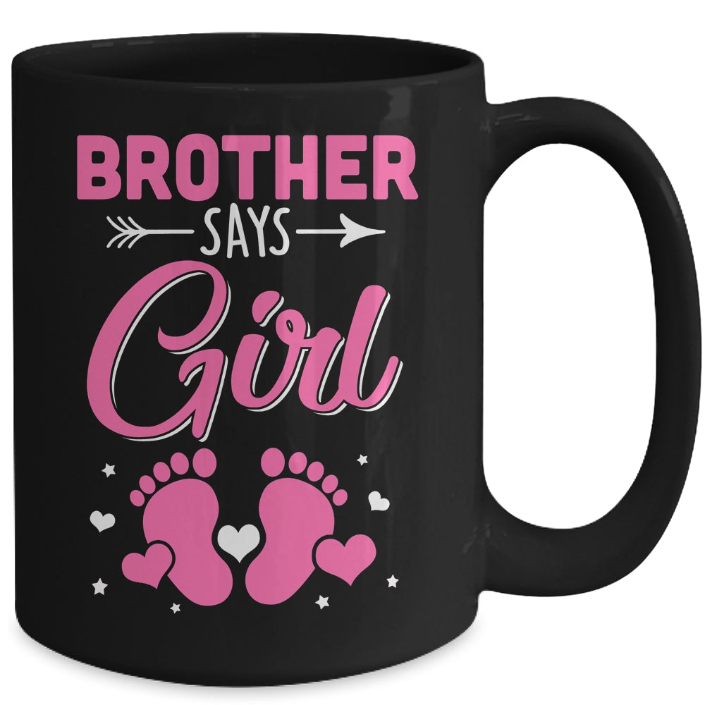 Gender Reveal For Brother Says Girl Matching Family Set Party Mug | siriusteestore