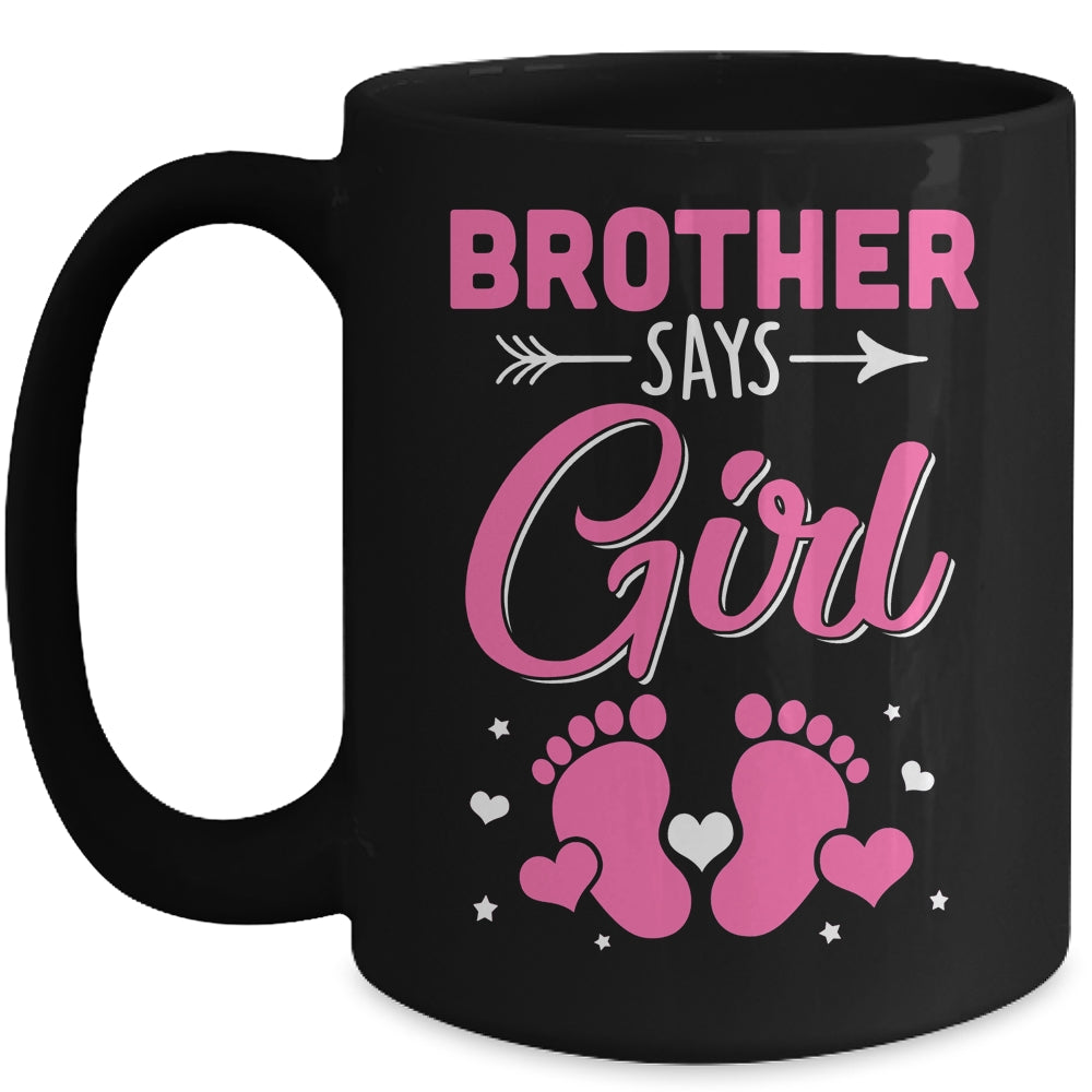 Gender Reveal For Brother Says Girl Matching Family Set Party Mug | siriusteestore