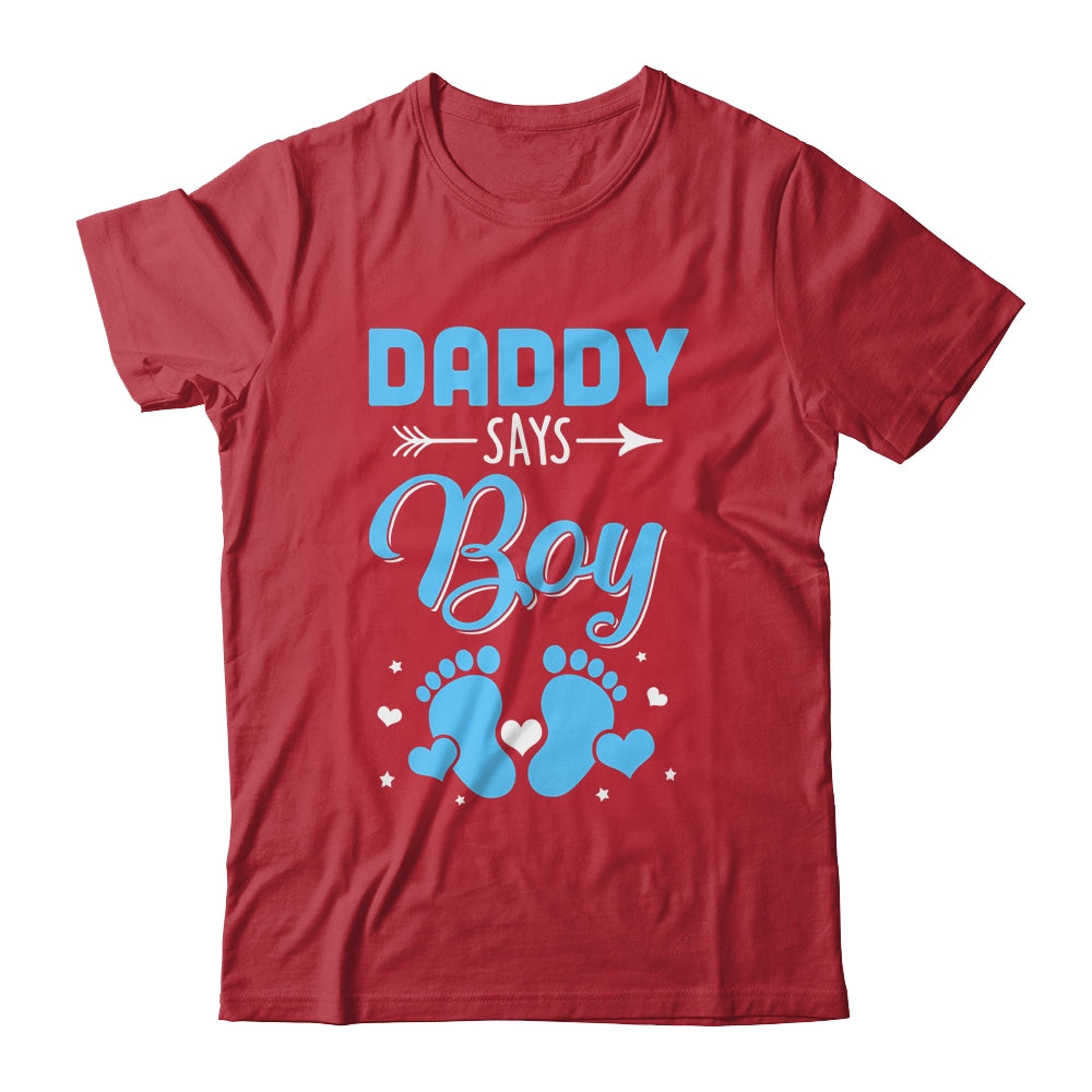 Gender Reveal For Daddy Says Boy Matching Family Set Party Shirt & Hoodie | siriusteestore