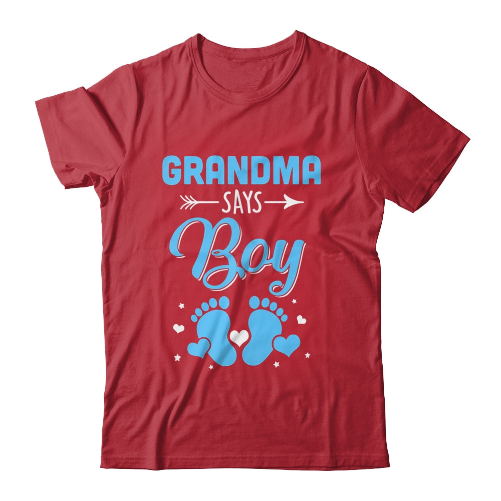 Gender Reveal For Grandma Says Boy Matching Family Set Party Shirt & Hoodie | siriusteestore