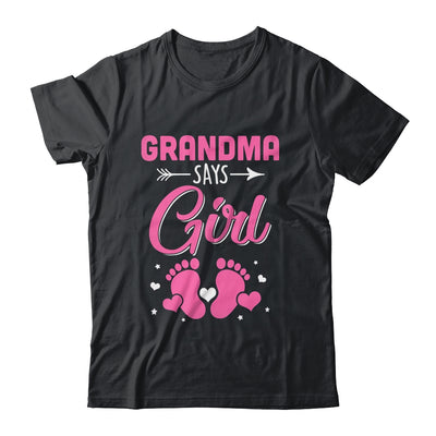 Gender Reveal For Grandma Says Girl Matching Family Set Party Shirt & Hoodie | siriusteestore