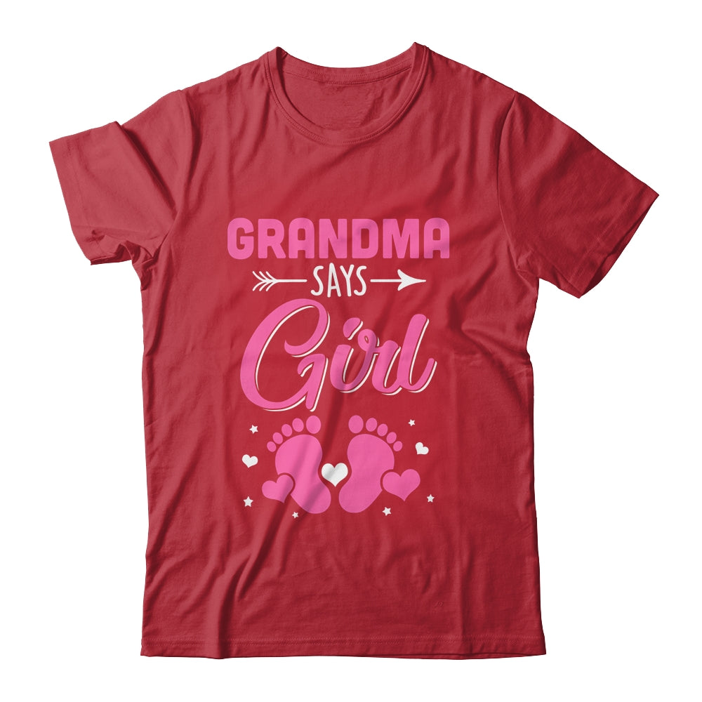 Gender Reveal For Grandma Says Girl Matching Family Set Party Shirt & Hoodie | siriusteestore
