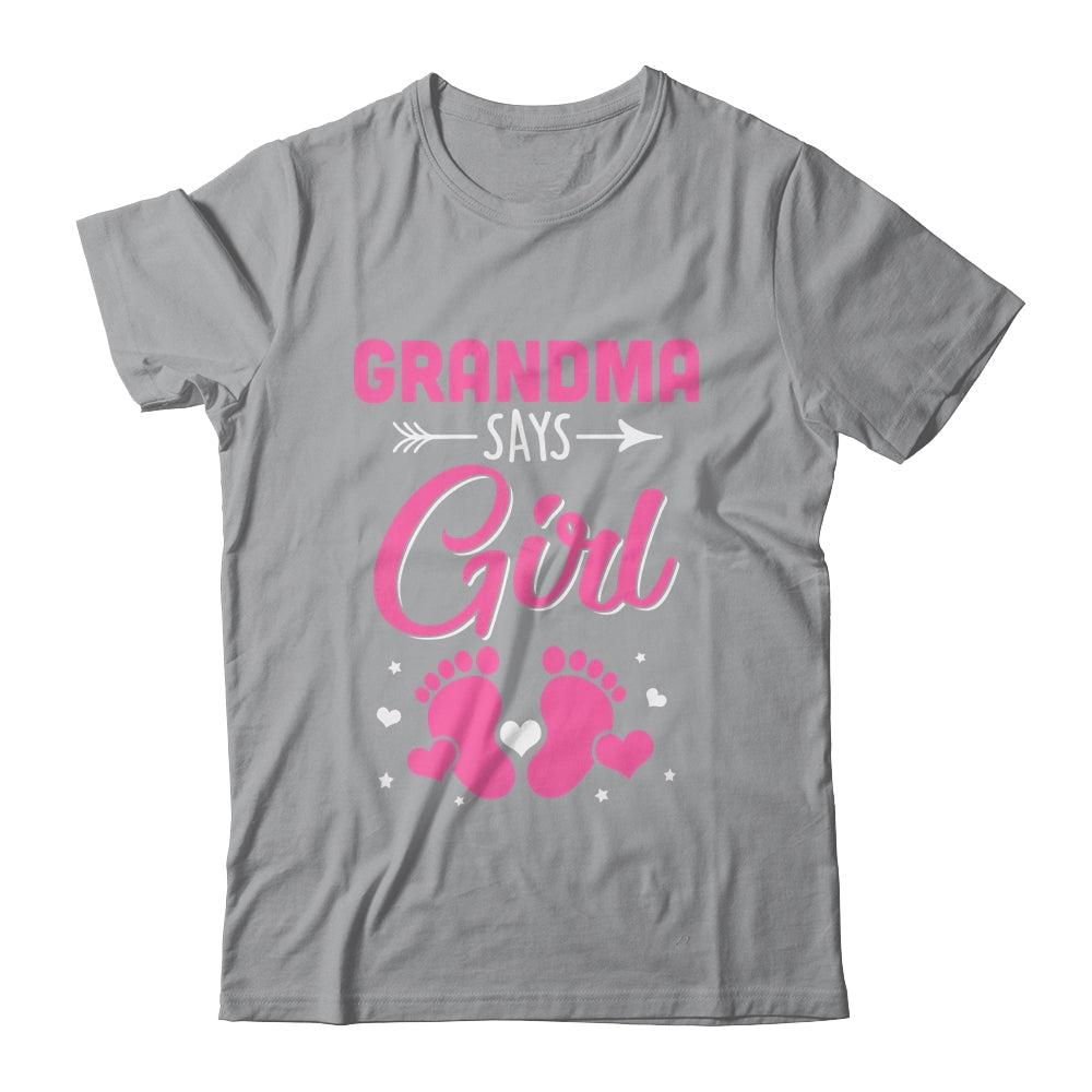 Gender Reveal For Grandma Says Girl Matching Family Set Party Shirt & Hoodie | siriusteestore