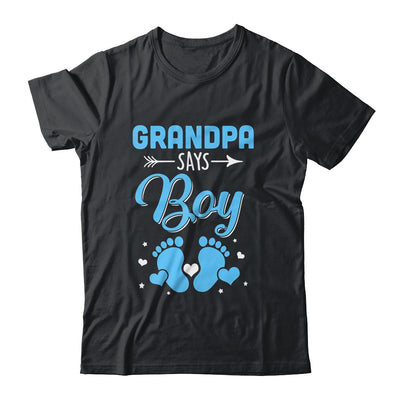 Gender Reveal For Grandpa Says Boy Matching Family Set Party Shirt & Hoodie | siriusteestore