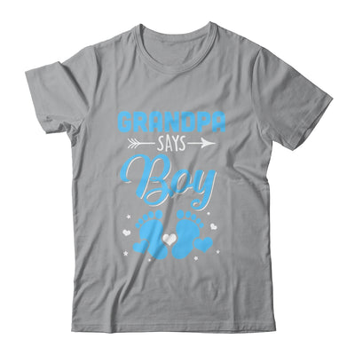 Gender Reveal For Grandpa Says Boy Matching Family Set Party Shirt & Hoodie | siriusteestore