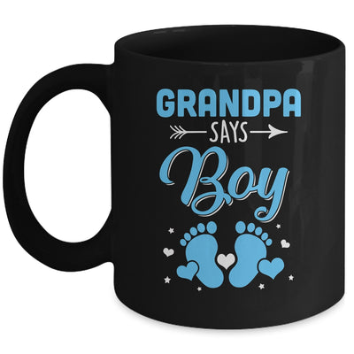 Gender Reveal For Grandpa Says Boy Matching Family Set Party Mug | siriusteestore