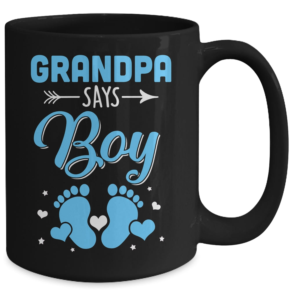 Gender Reveal For Grandpa Says Boy Matching Family Set Party Mug | siriusteestore