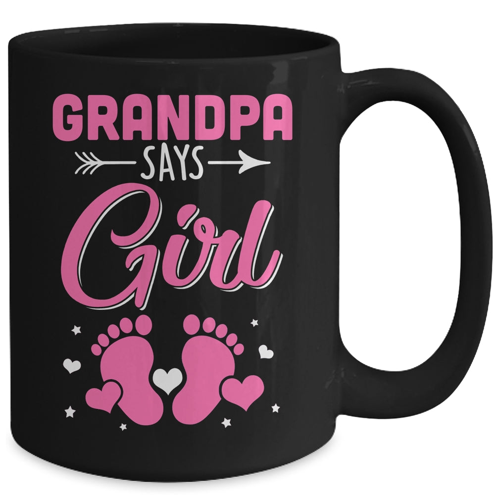 Gender Reveal For Grandpa Says Girl Matching Family Set Party Mug | siriusteestore