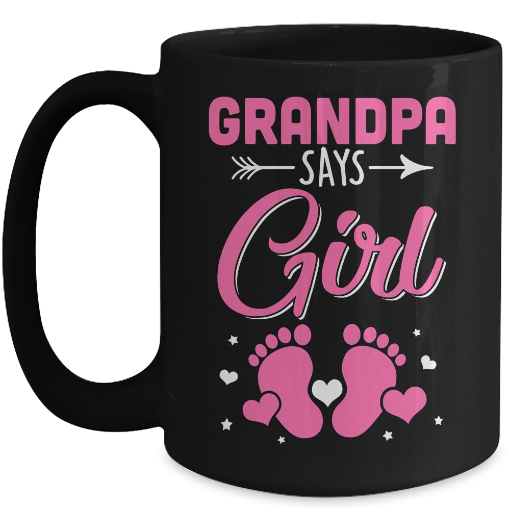 Gender Reveal For Grandpa Says Girl Matching Family Set Party Mug | siriusteestore