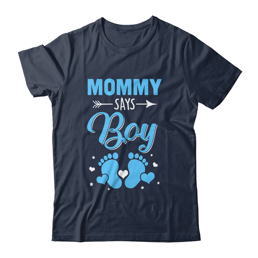 Gender Reveal For Mommy Says Boy Matching Family Set Party Shirt & Hoodie | siriusteestore