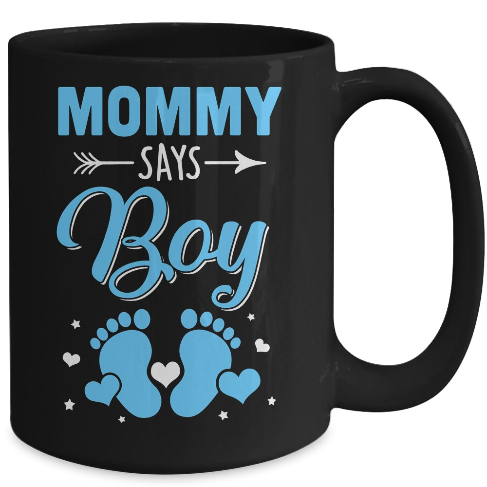 Gender Reveal For Mommy Says Boy Matching Family Set Party Mug | siriusteestore