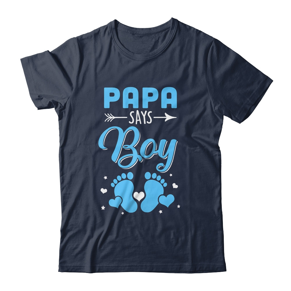 Gender Reveal For Papa Says Boy Matching Family Set Party Shirt & Hoodie | siriusteestore