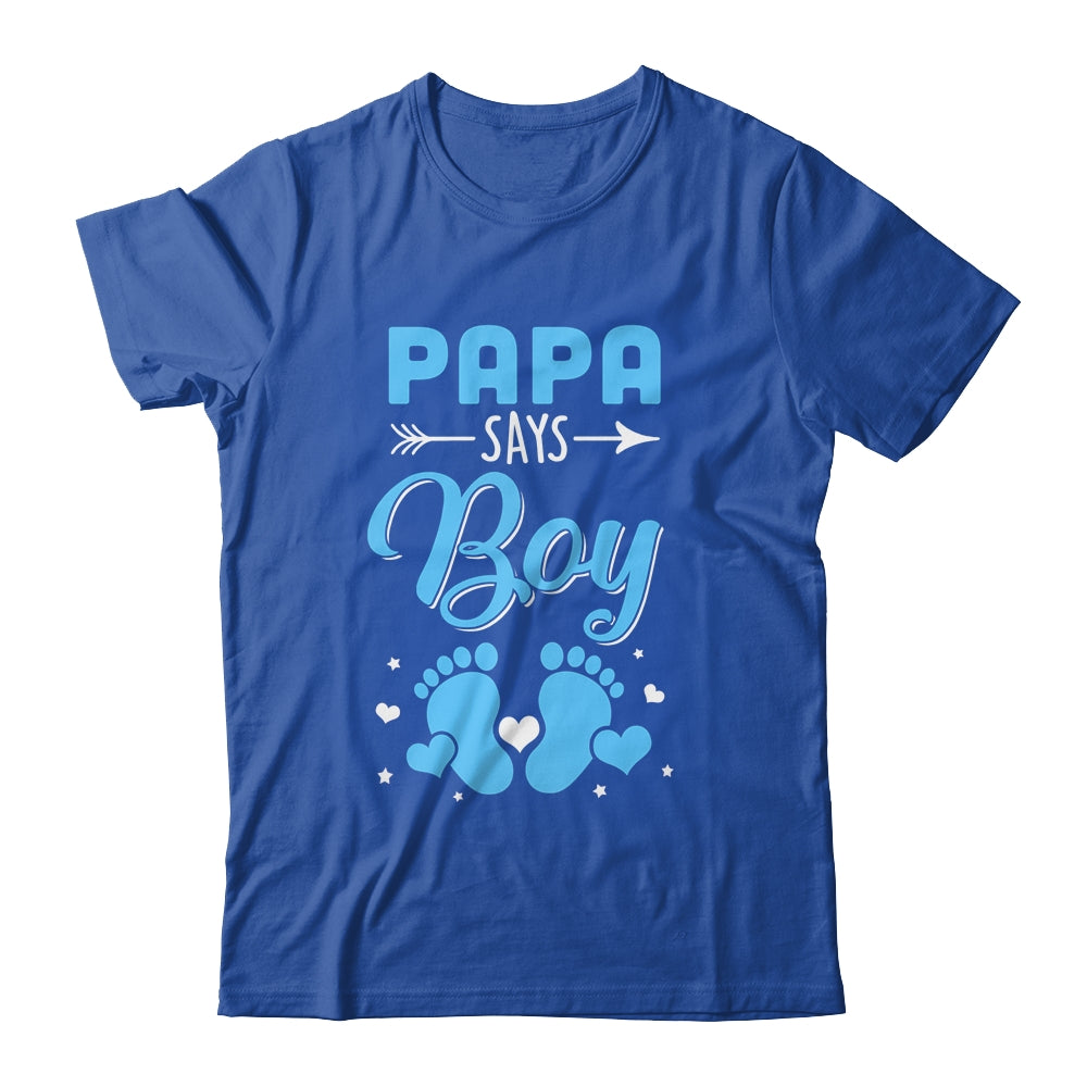 Gender Reveal For Papa Says Boy Matching Family Set Party Shirt & Hoodie | siriusteestore
