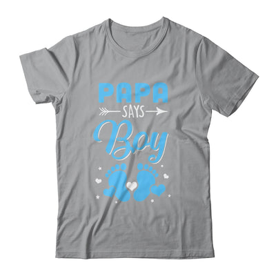 Gender Reveal For Papa Says Boy Matching Family Set Party Shirt & Hoodie | siriusteestore