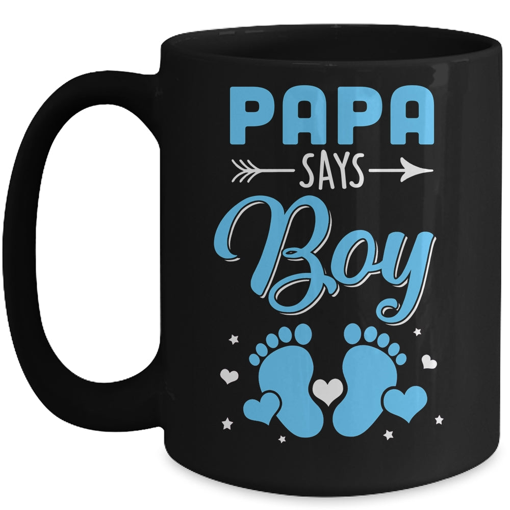 Gender Reveal For Papa Says Boy Matching Family Set Party Mug | siriusteestore