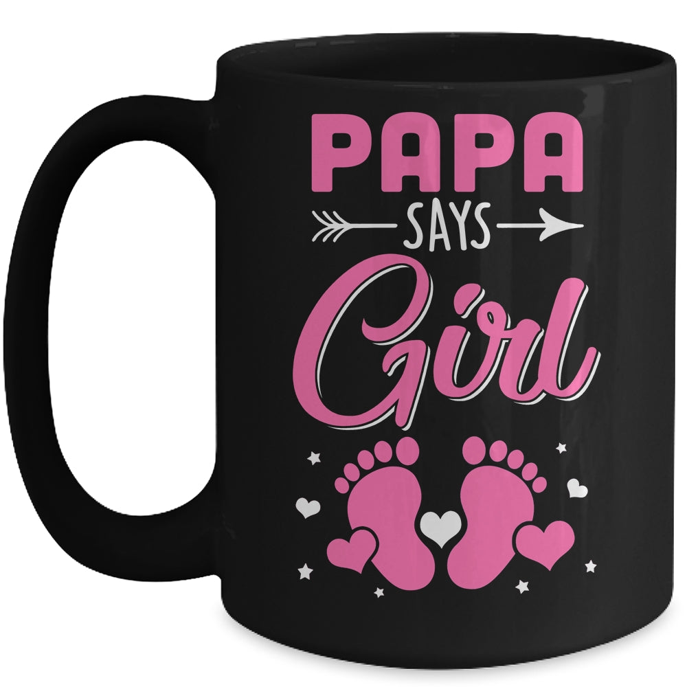 Gender Reveal For Papa Says Girl Matching Family Set Party Mug | siriusteestore