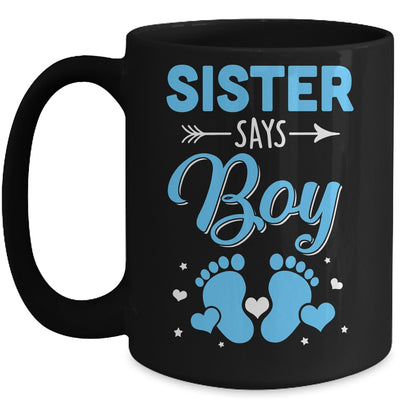 Gender Reveal For Sister Says Boy Matching Family Set Party Mug | siriusteestore