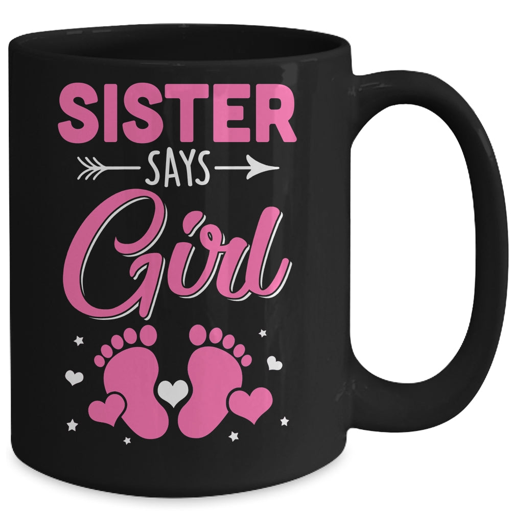 Gender Reveal For Sister Says Girl Matching Family Set Party Mug | siriusteestore