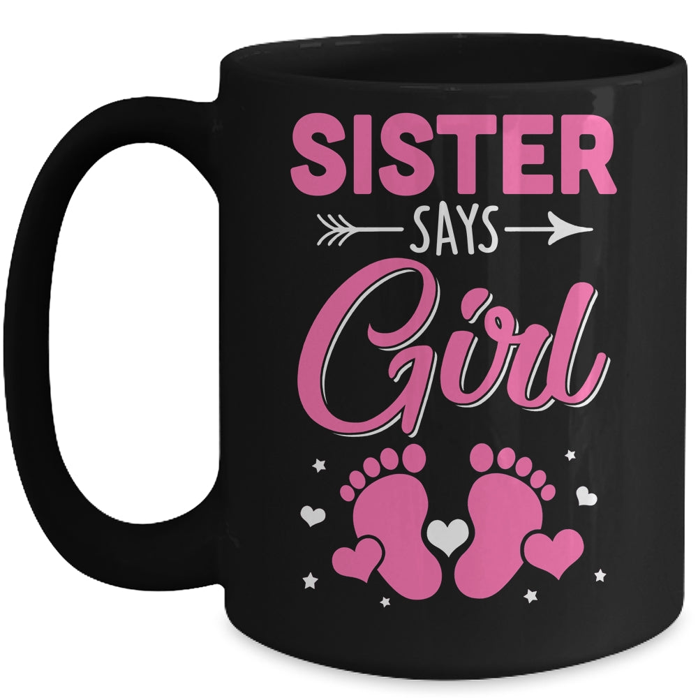 Gender Reveal For Sister Says Girl Matching Family Set Party Mug | siriusteestore