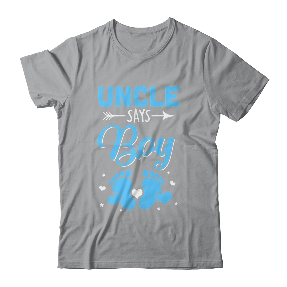 Gender Reveal For Uncle Says Boy Matching Family Set Party Shirt & Hoodie | siriusteestore
