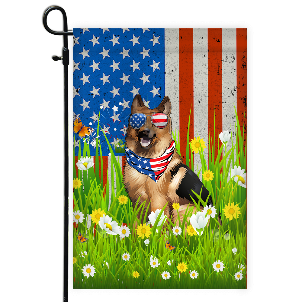 German Shepherd American USA Flag 4th of July Dog Lover On Independence Day | siriusteestore