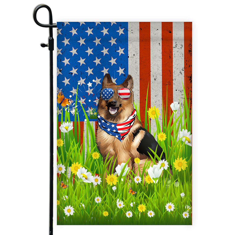 German Shepherd American USA Flag 4th of July Dog Lover On Independence Day | siriusteestore