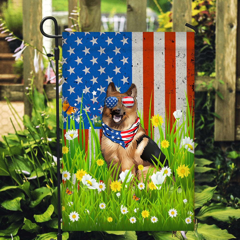 German Shepherd American USA Flag 4th of July Dog Lover On Independence Day | siriusteestore