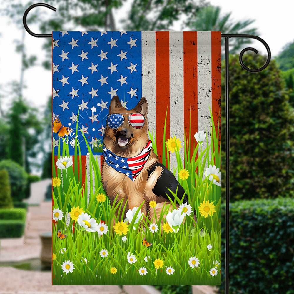 German Shepherd American USA Flag 4th of July Dog Lover On Independence Day | siriusteestore