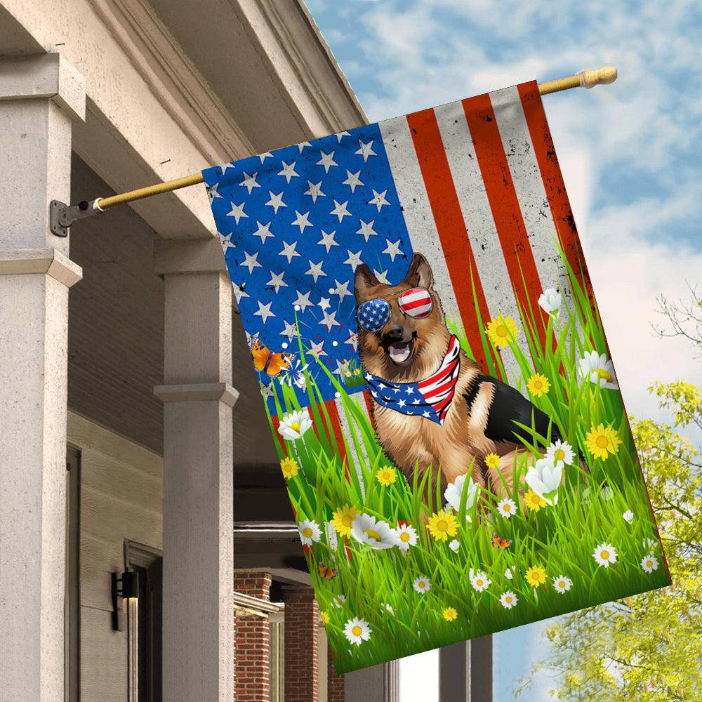 German Shepherd American USA Flag 4th of July Dog Lover On Independence Day | siriusteestore