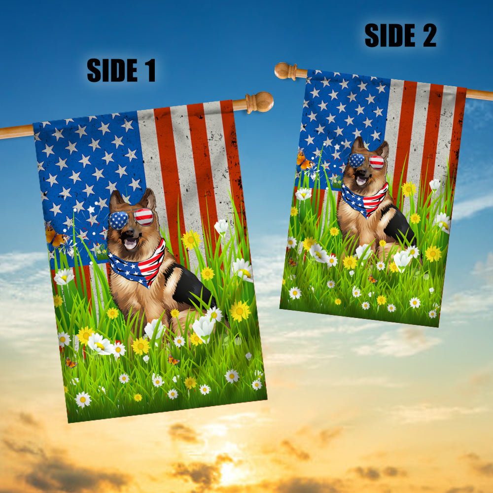 German Shepherd American USA Flag 4th of July Dog Lover On Independence Day | siriusteestore